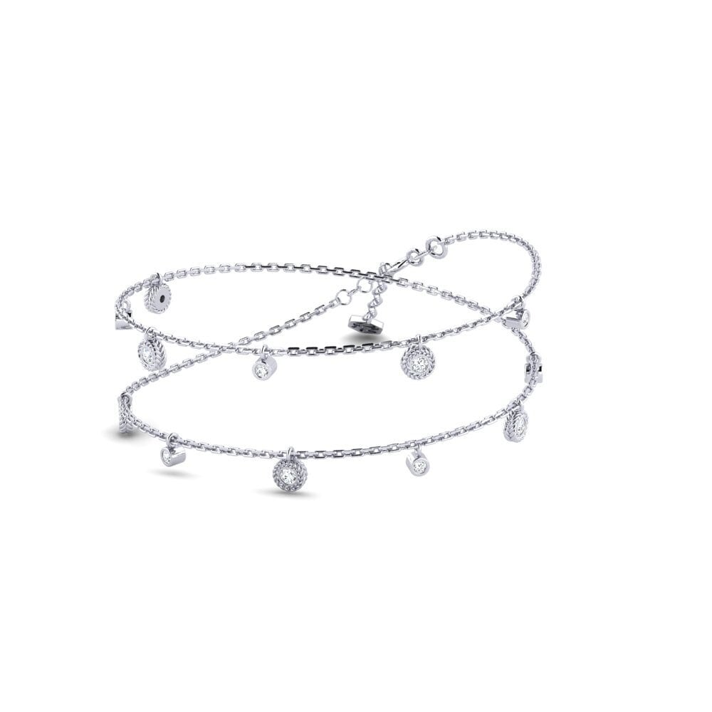 9ct White Gold Zirconia Women's Necklace Frodis