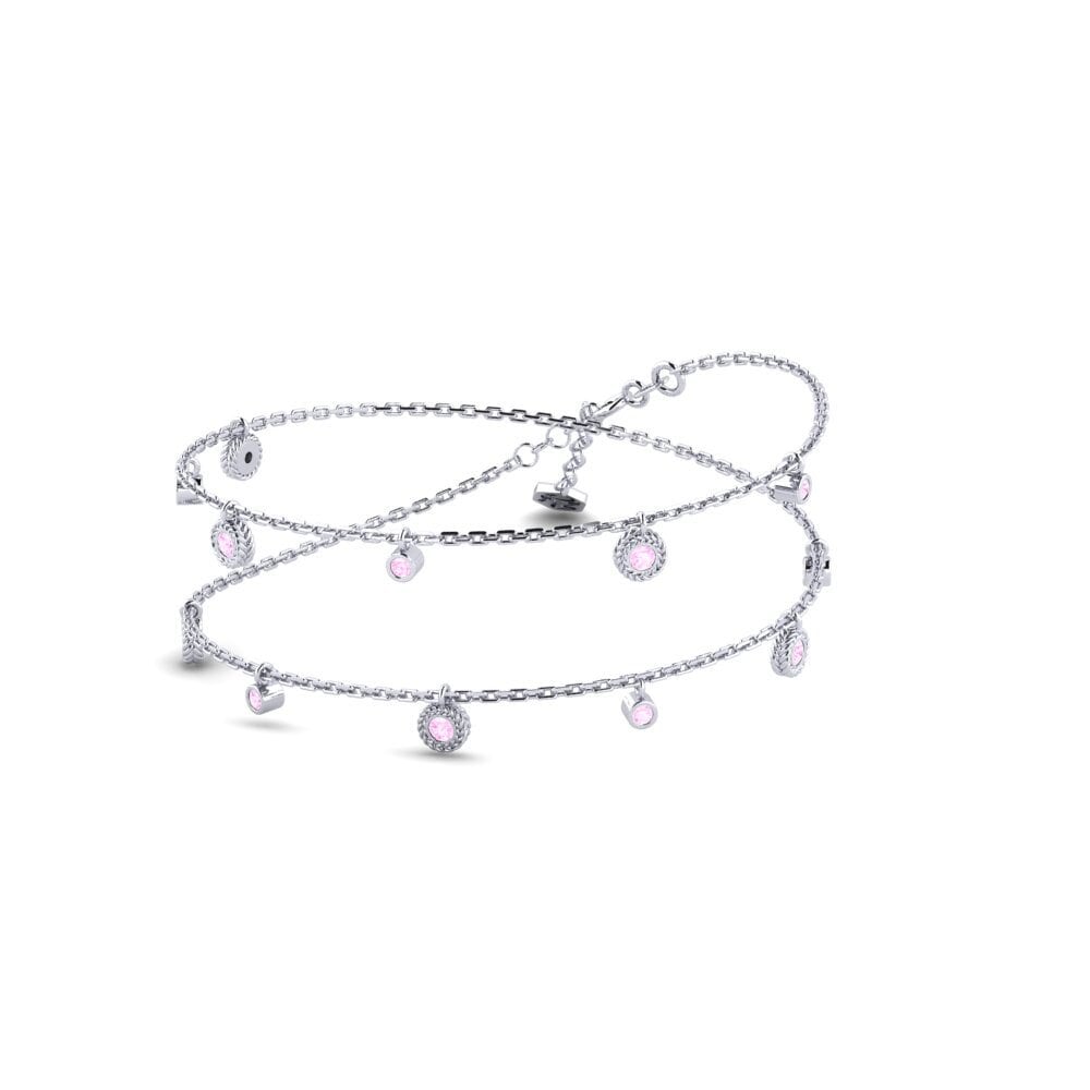 950 Platinum Pink Sapphire Women's Necklace Frodis