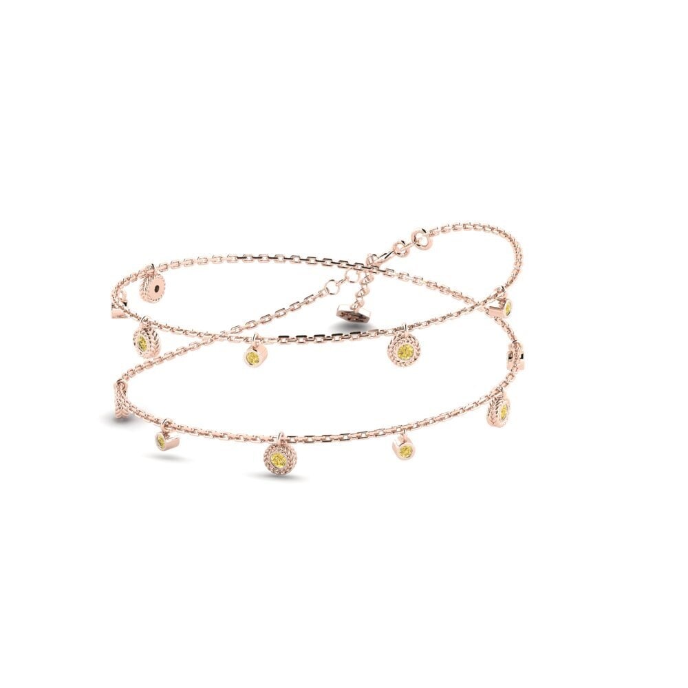 9ct Rose Gold Yellow Diamond Women's Necklace Frodis