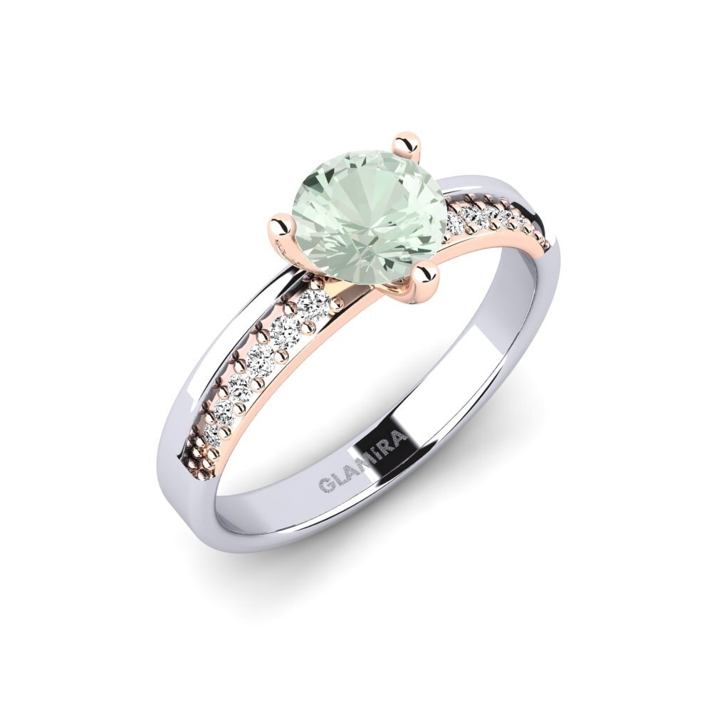 Green Amethyst Engagement Ring Froid