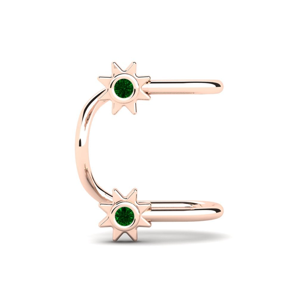 14k Oro Rosa Circonita Verde Pendiente de mujer Frolicked