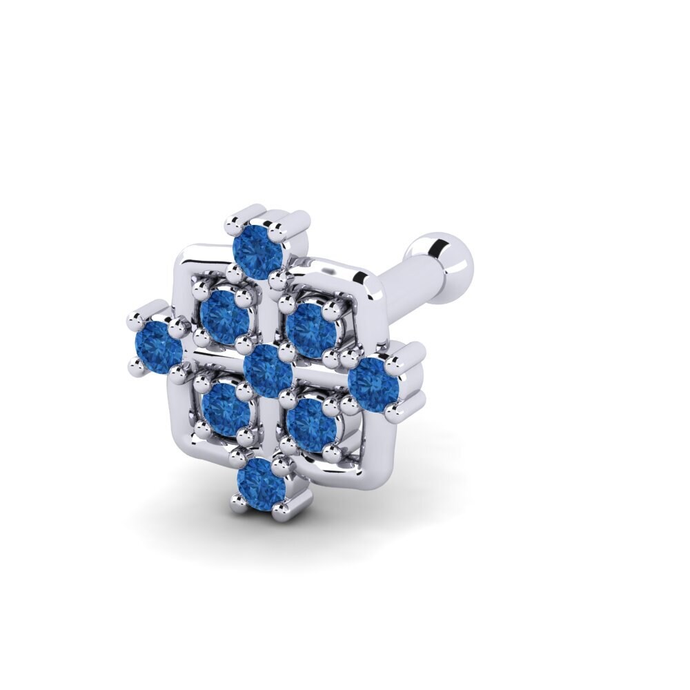 Donker Blauwe Zirkoon Neus Pin Frome