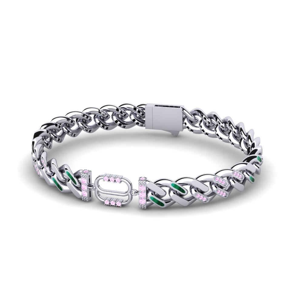 Round Pink Sapphire Women's Bracelet Frorealm