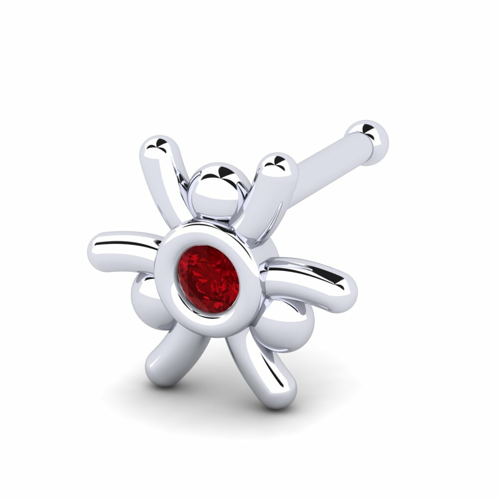 Red Zirconia Nose Pin Frunds