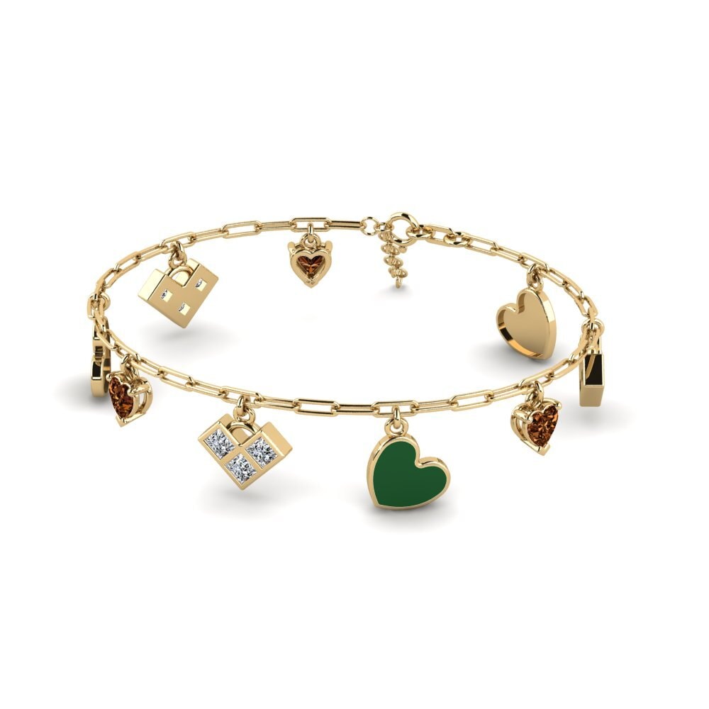 Brown Diamond Paperclip Bracelet Ftafosta