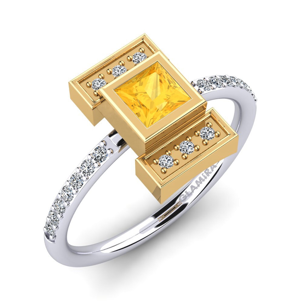 Princess Citrine Engagement Ring Fuego