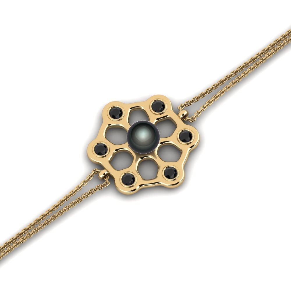 Vàng 14K Đá Sapphire Đen Vòng tay nữ Fumuncl