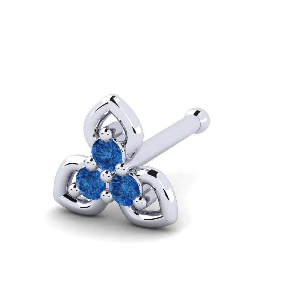 Donker Blauwe Zirkoon Neus Pin Funabites