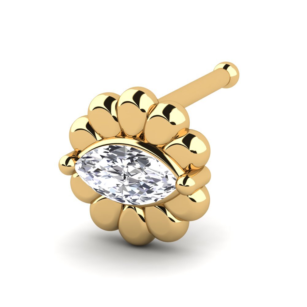 Hochwertige GLAMIRA Nasenpiercing Funch mit 0.06 Karat Diamant Marquise ...
