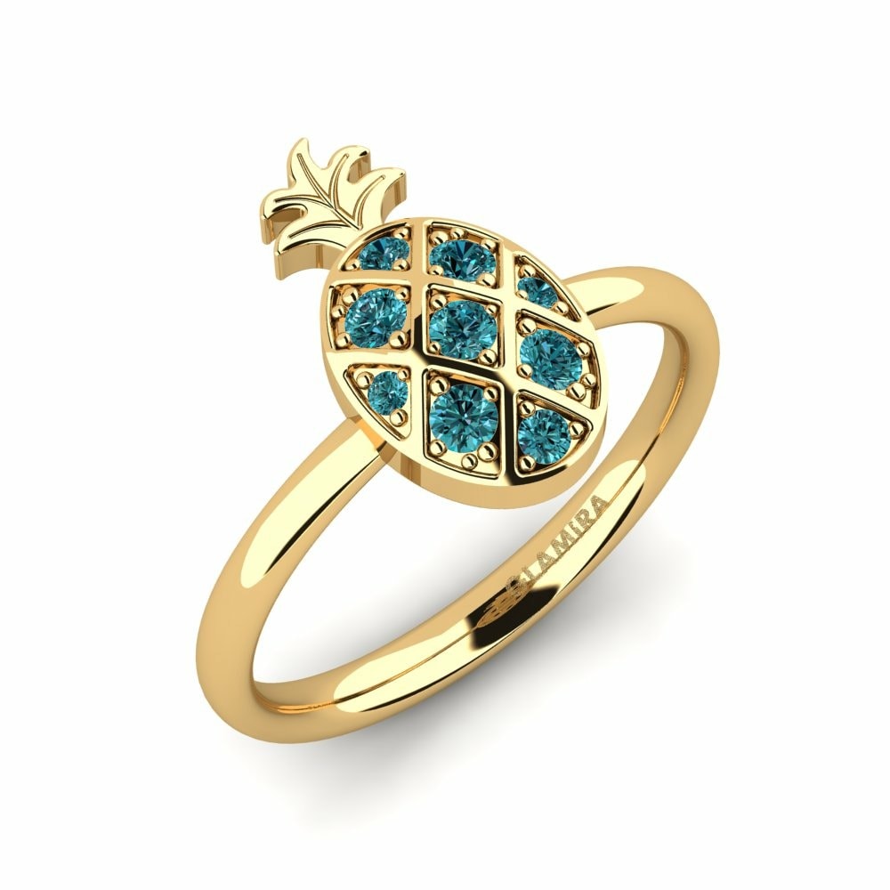 Fashion Tropical Collection Funchal 585 Yellow Gold Blue Diamond