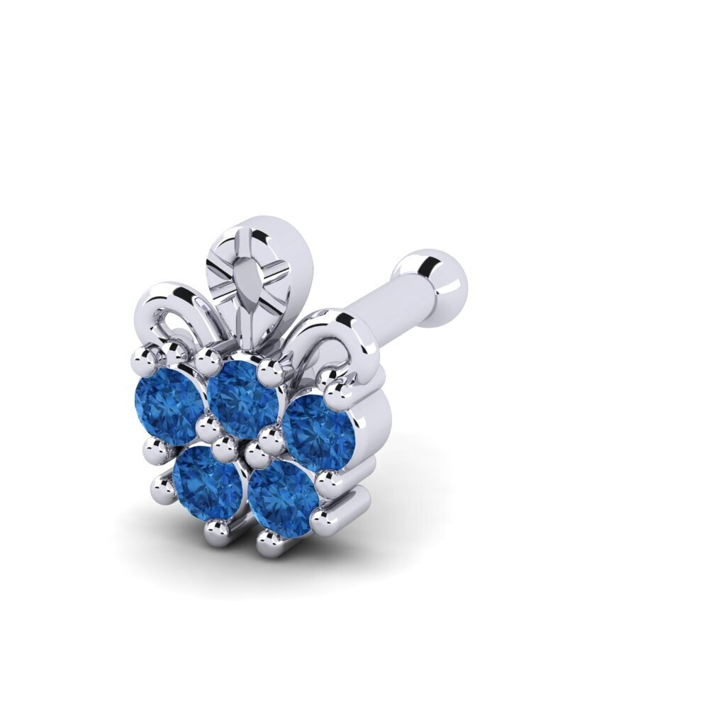 Donker Blauwe Zirkoon Neus Pin Fusel