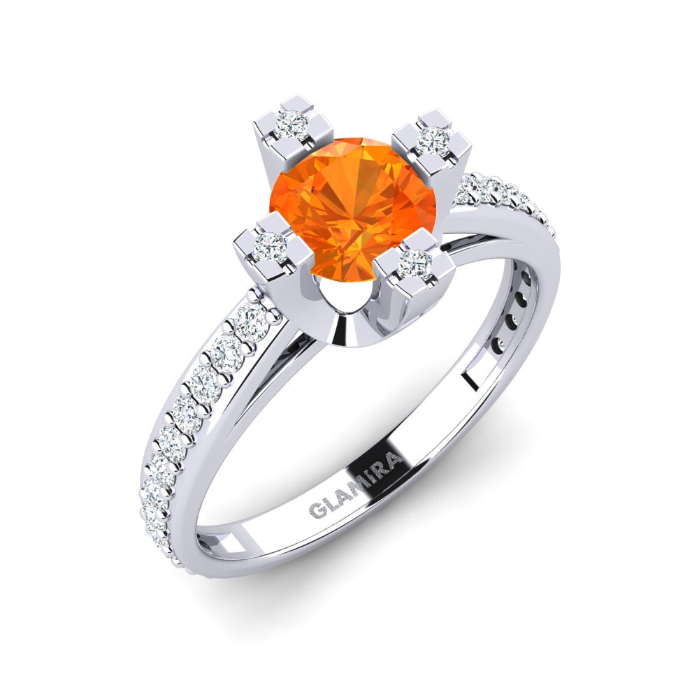 Zafiro Naranja Anillo de compromiso Fyndsw