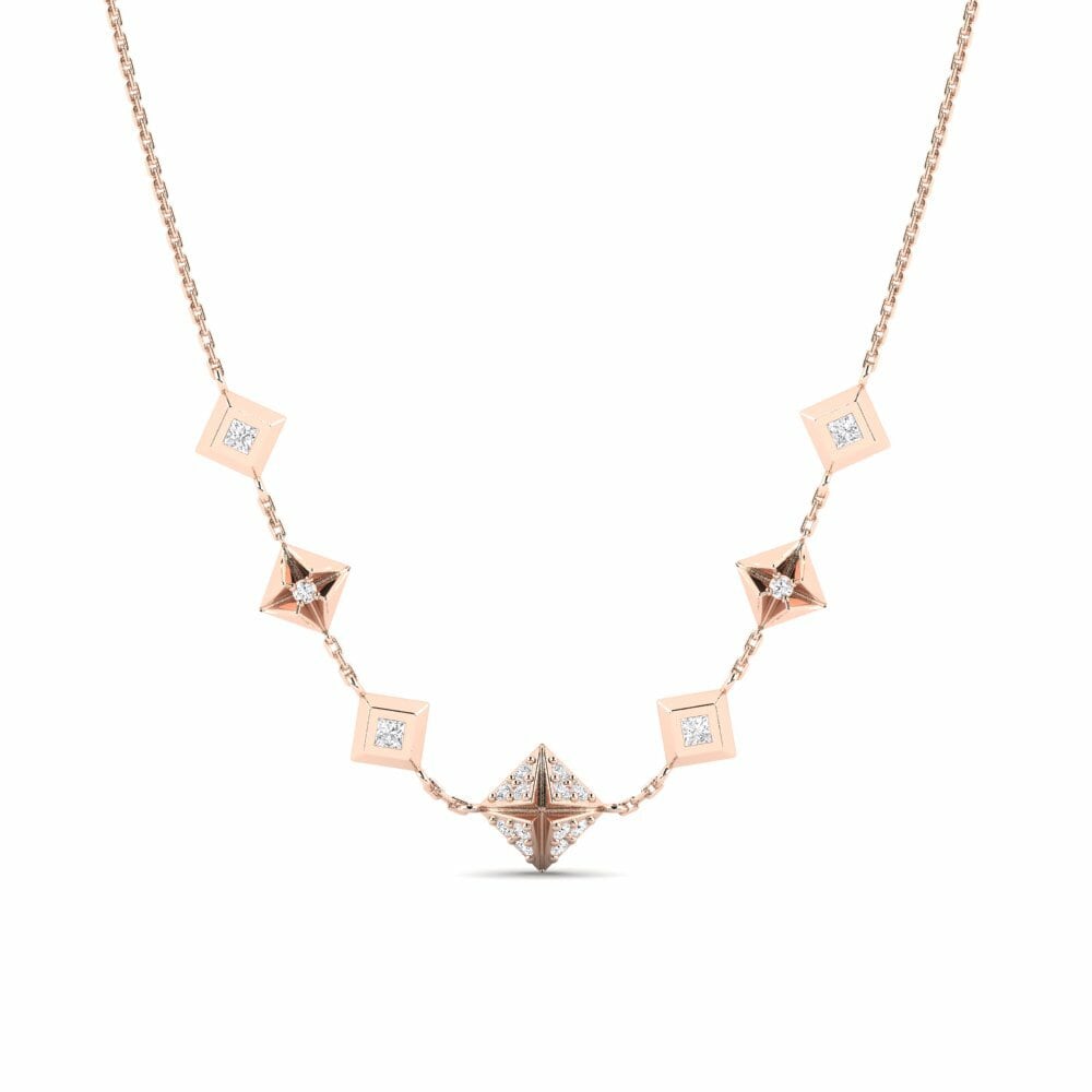 Oro Rosso 750 Collana da donna Fyrkantig