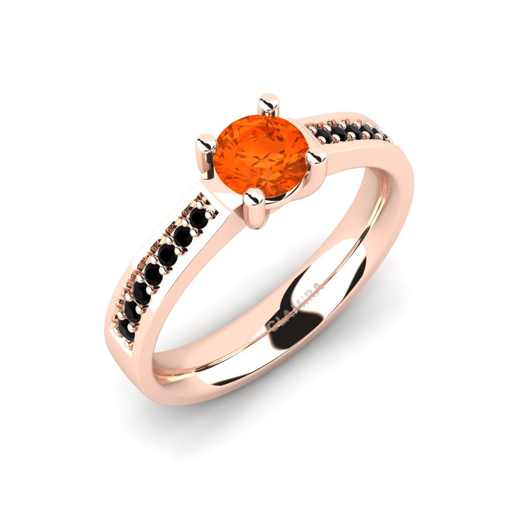 14ct Rose Gold Fire Opal Engagement Ring Ruby