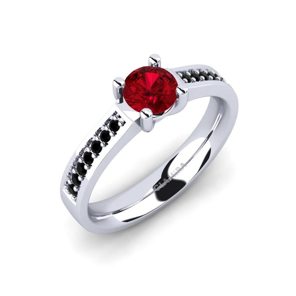 Circonita Roja Anillo de compromiso Ruby