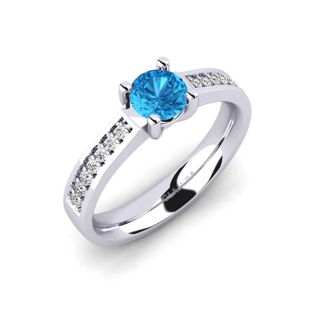 Blue Topaz Engagement Ring Ruby