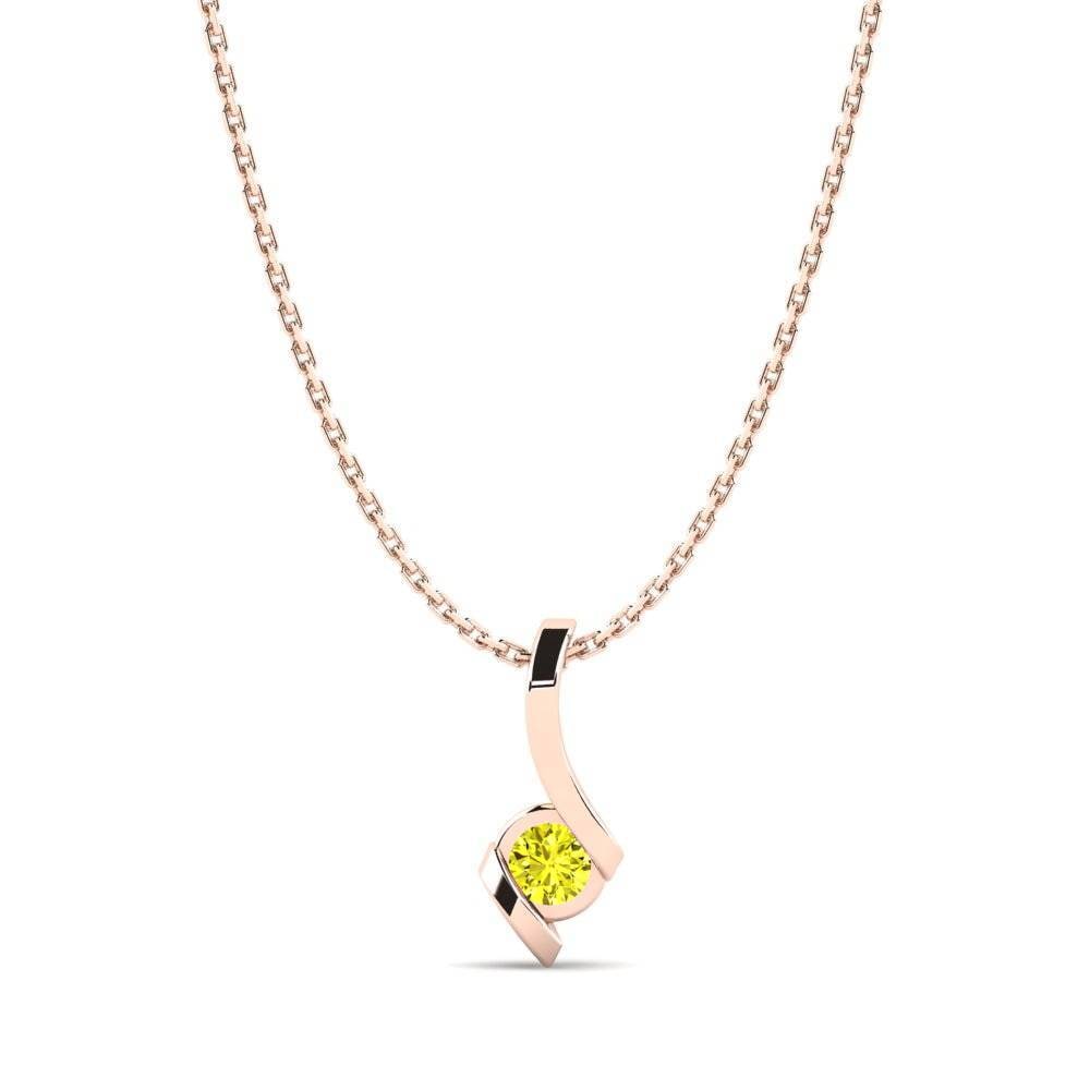 14ct Rose Gold Yellow Diamond Women's Pendant Lena
