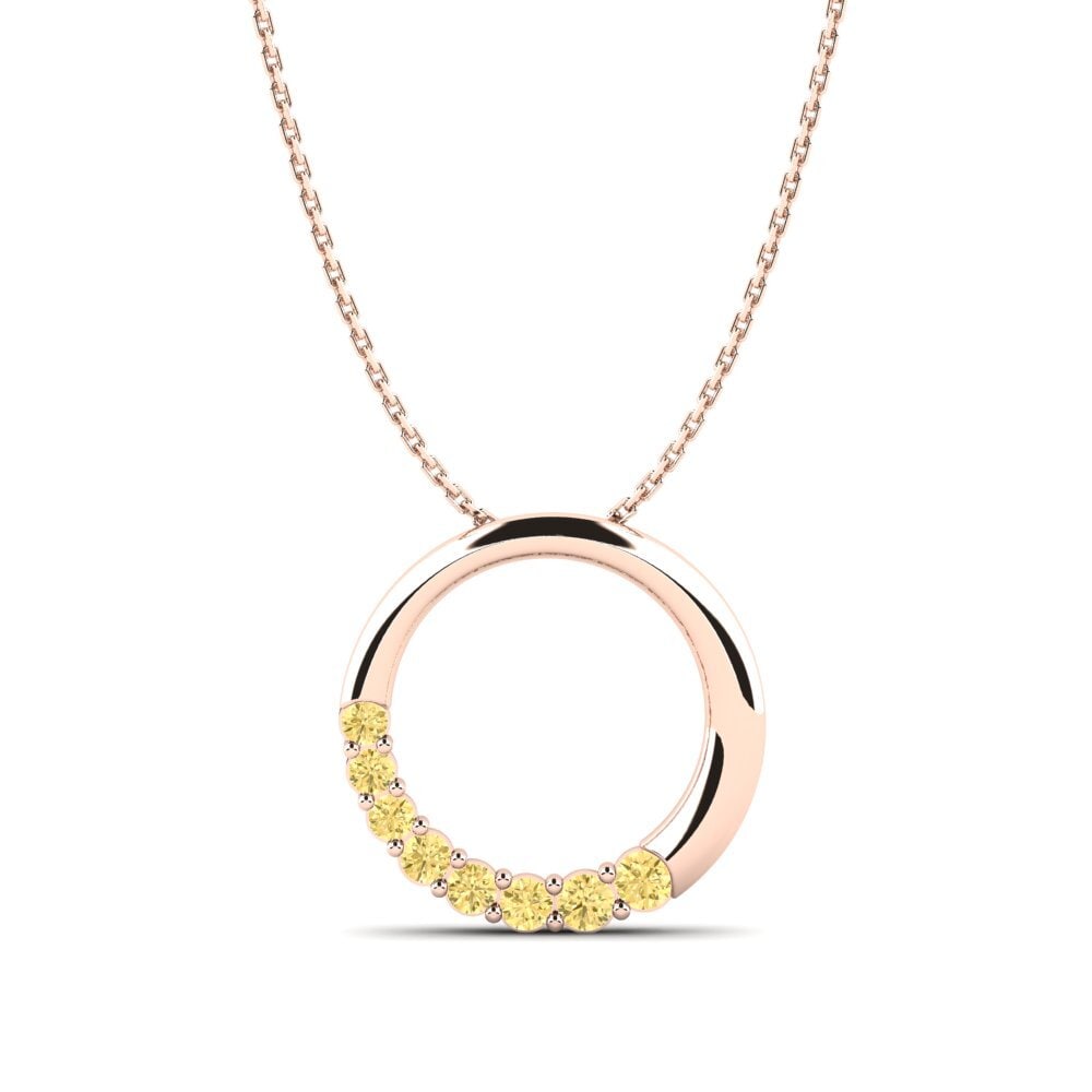 14ct Rose Gold Yellow Diamond Women's Pendant Nala