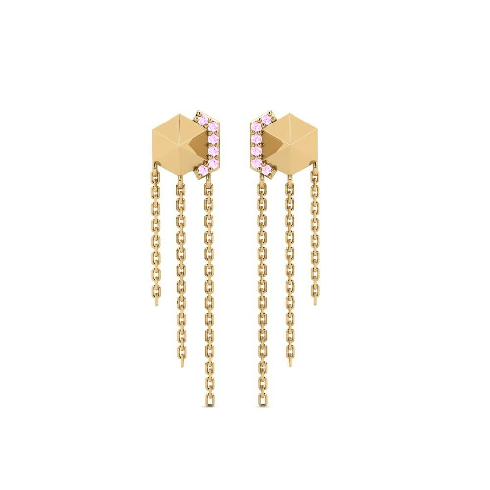 Saphir Rose Boucle d'oreille femme Gaban