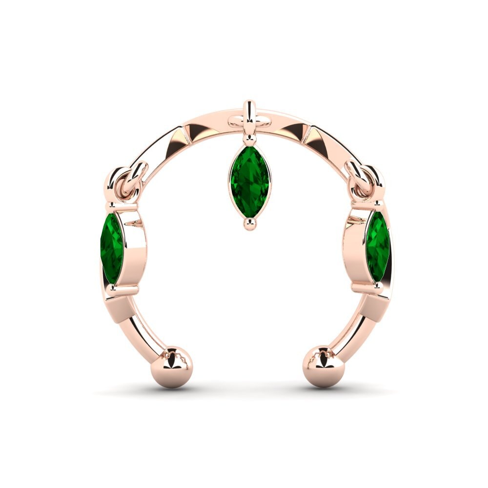 14k Oro Rosa Circonita Verde Pendiente de mujer Gadd