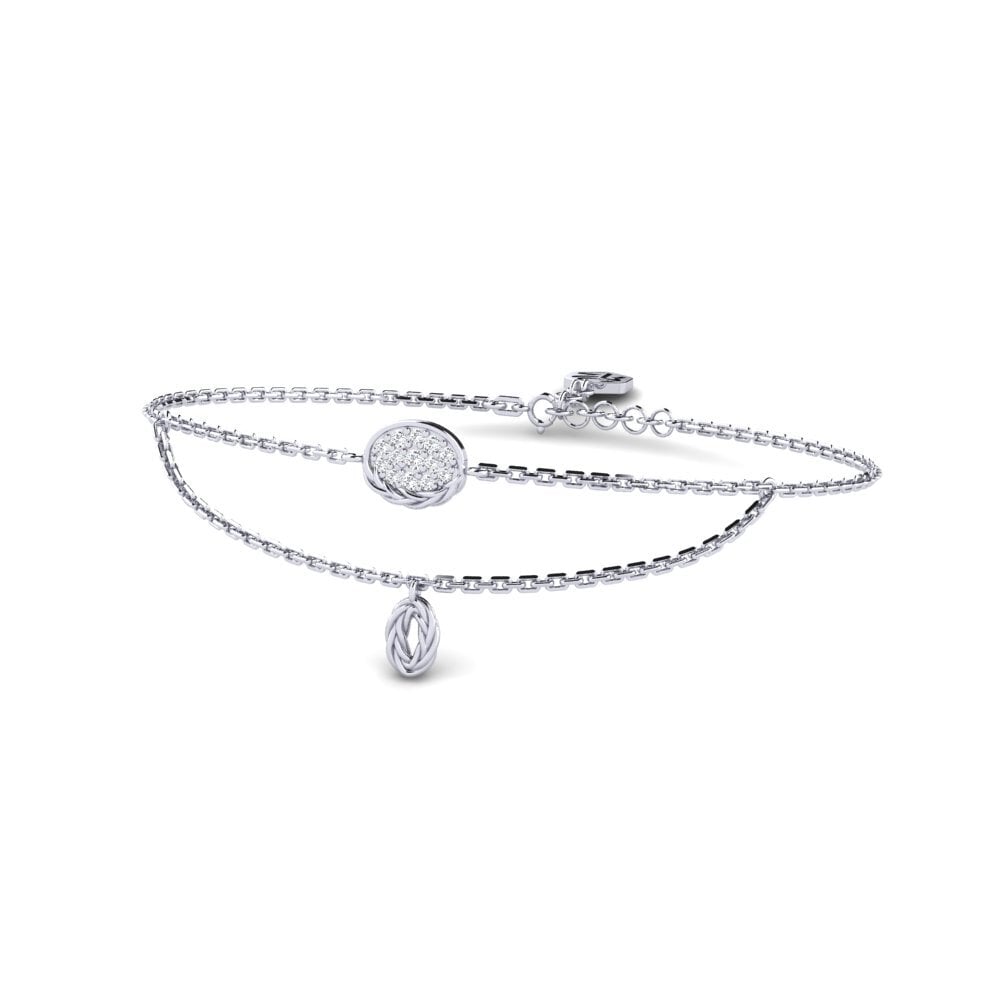 Palladium 950 Zircone Bracelet pour femme Gadget