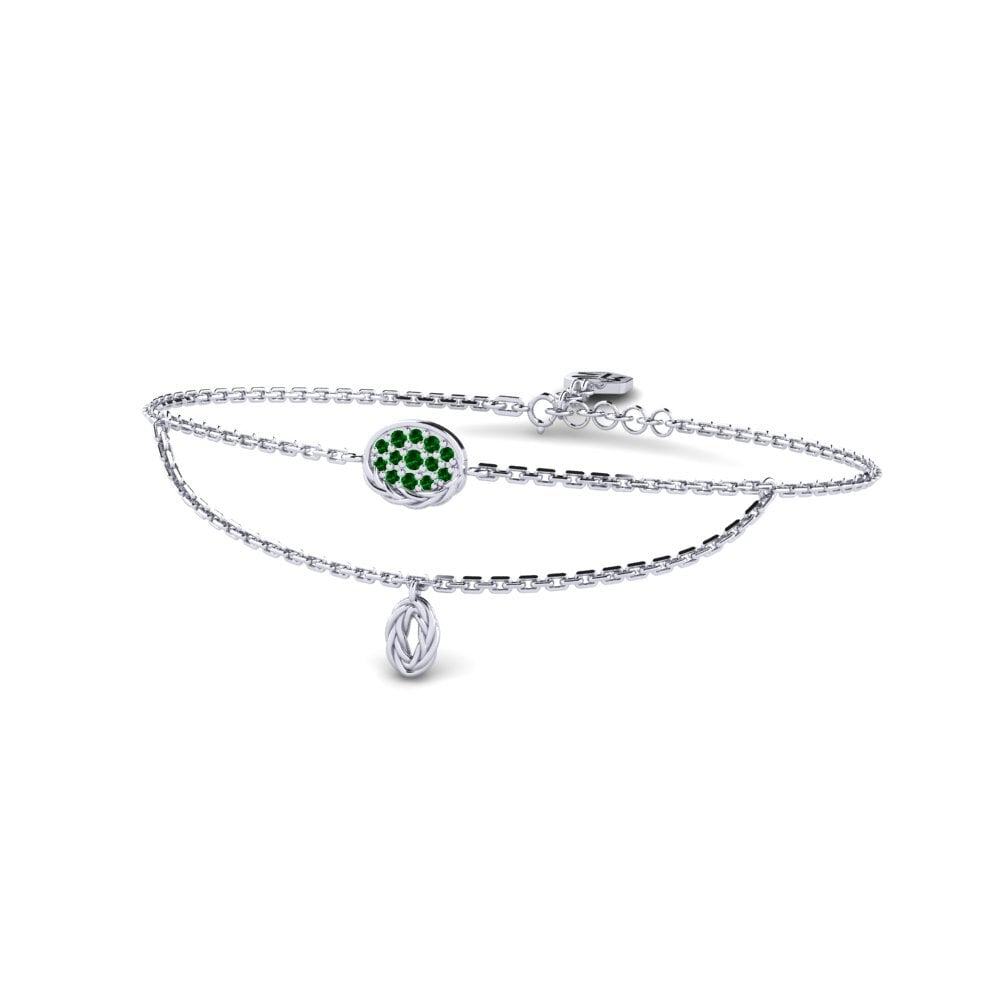 Palladium 950 Zircone Vert Bracelet pour femme Gadget