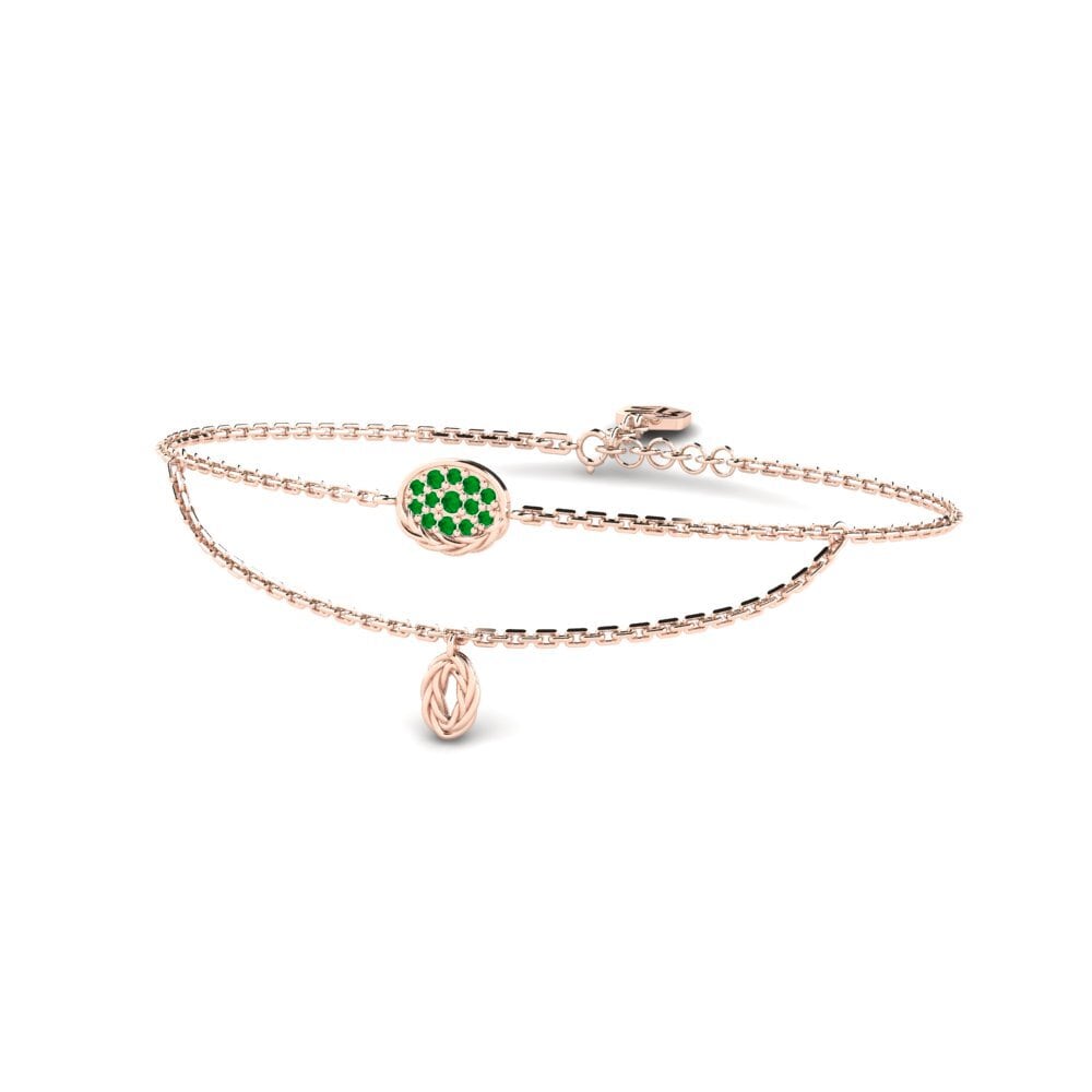 Or rose 14k Émeraude Bracelet pour femme Gadget