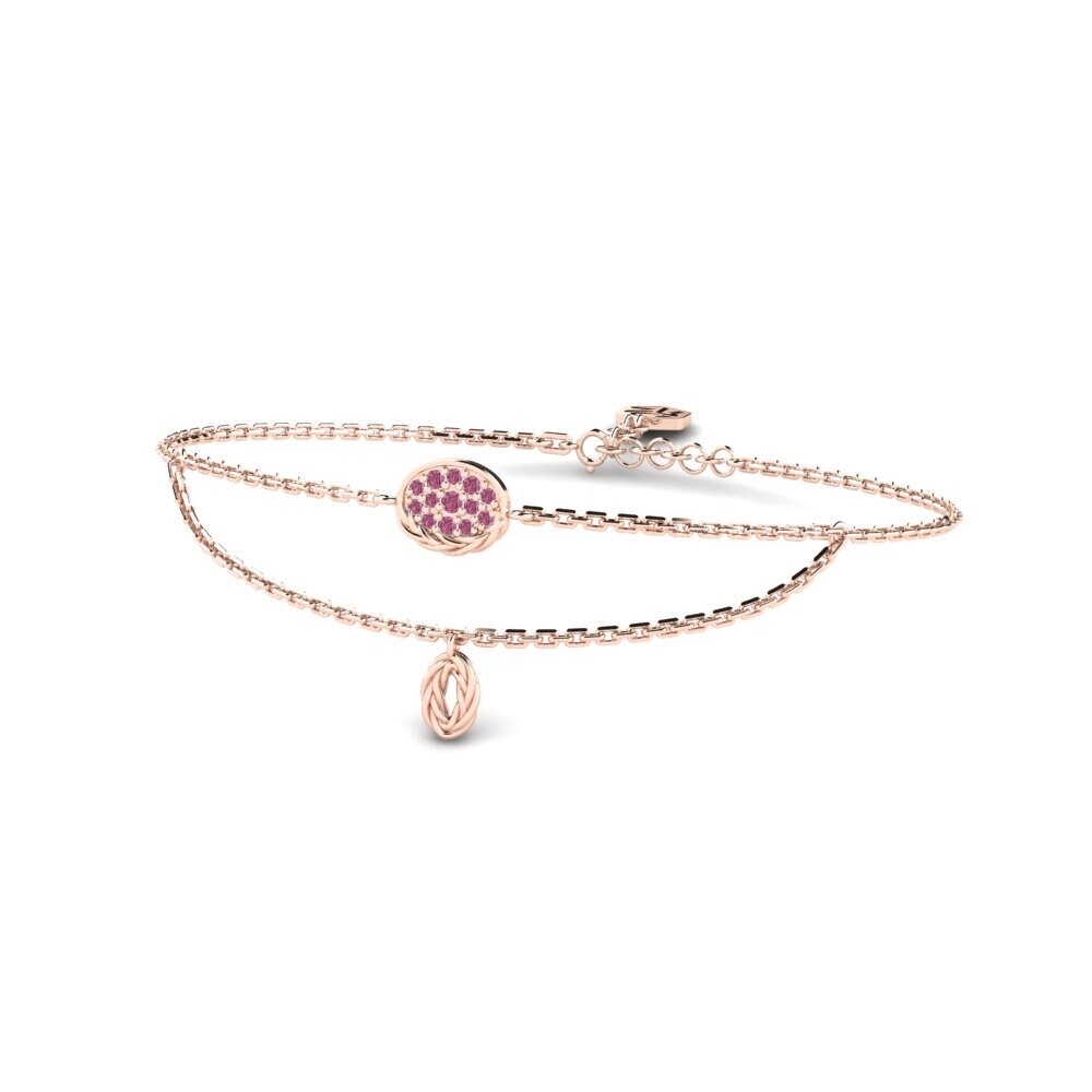 Or rose 14k Grenat de Rhodolite Bracelet pour femme Gadget