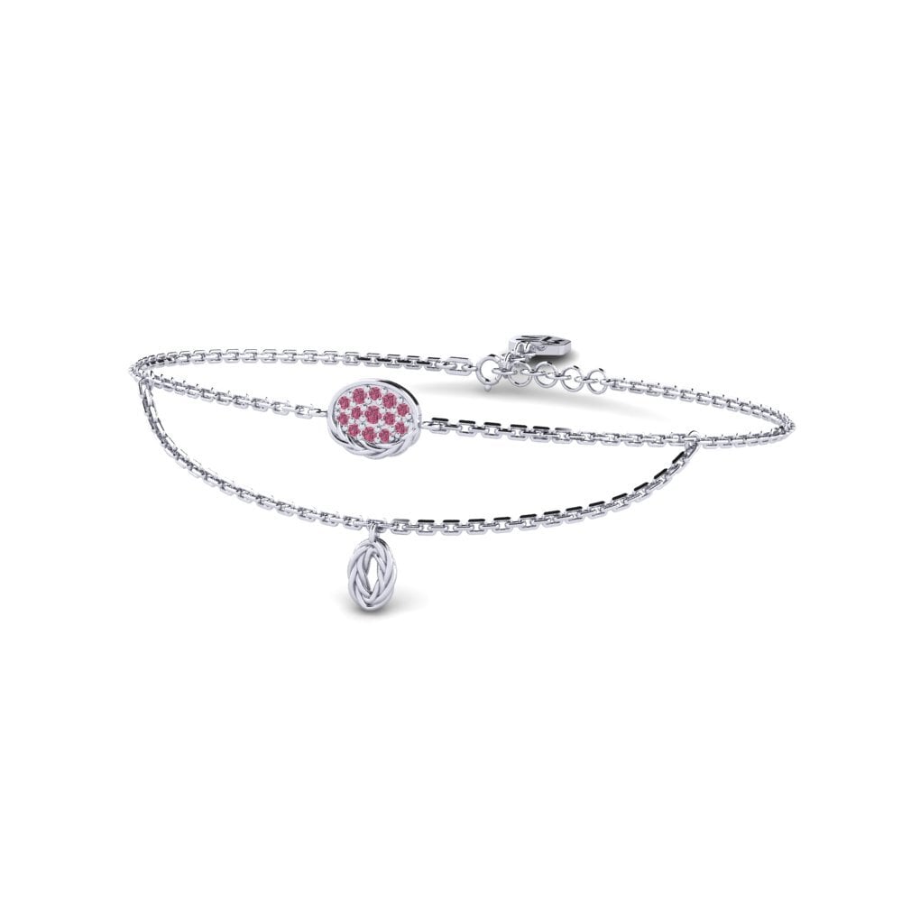 Palladium 950 Grenat de Rhodolite Bracelet pour femme Gadget