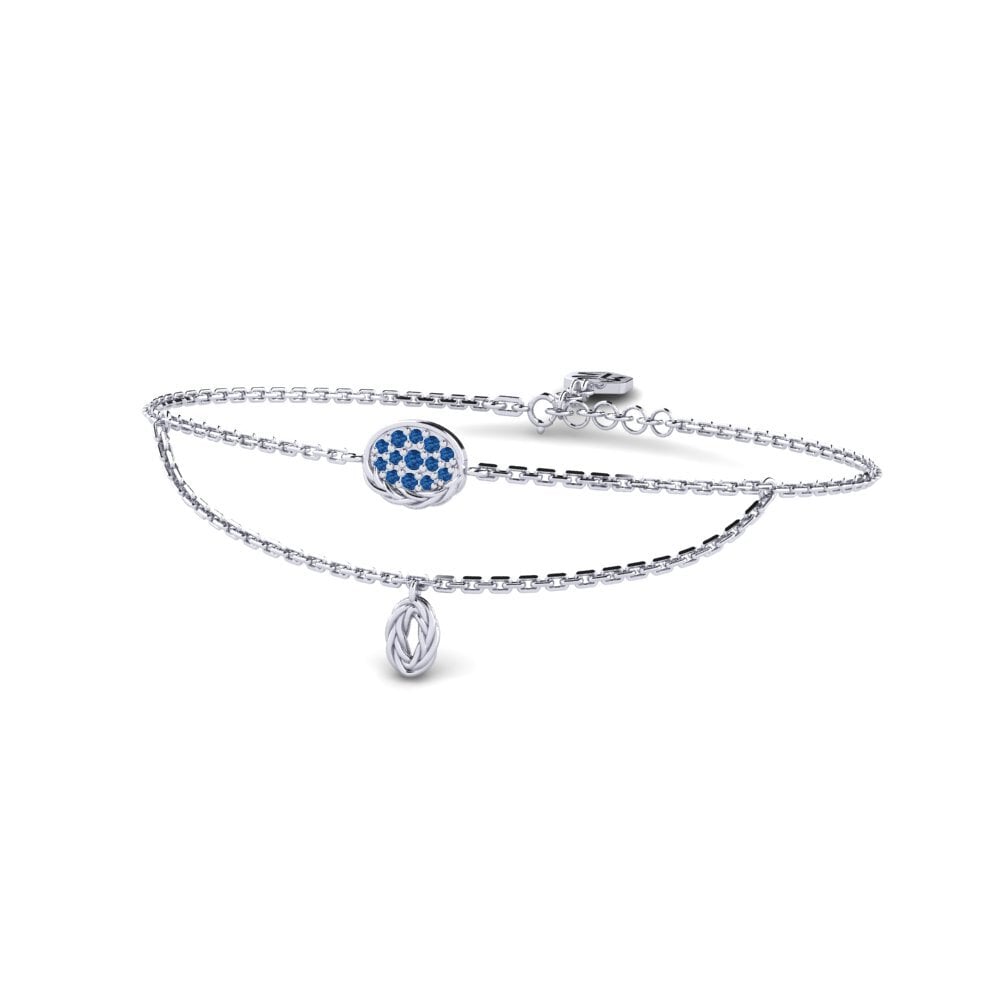 950 Palladium Dunkelblauer Zirkonia Damen armband Gadget