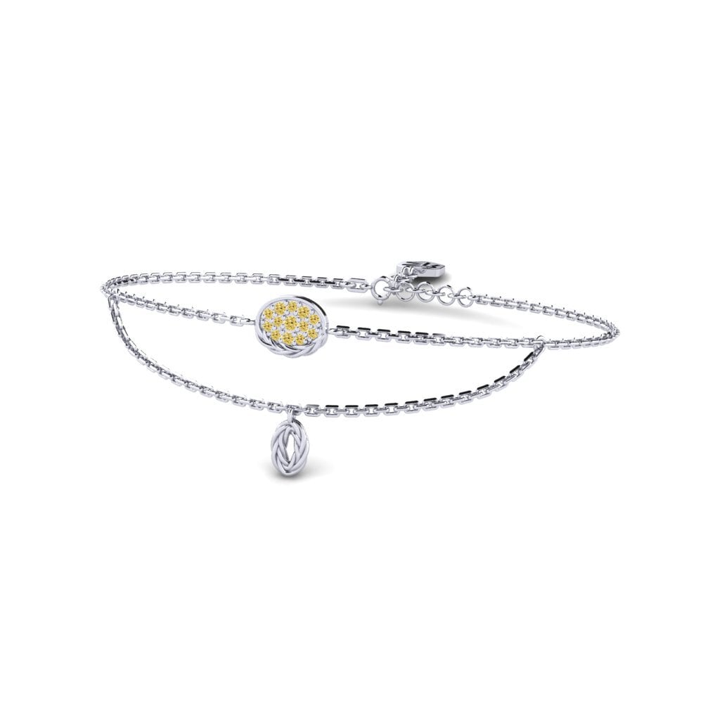 Weiß-Silber Gelber Diamant Damen armband Gadget