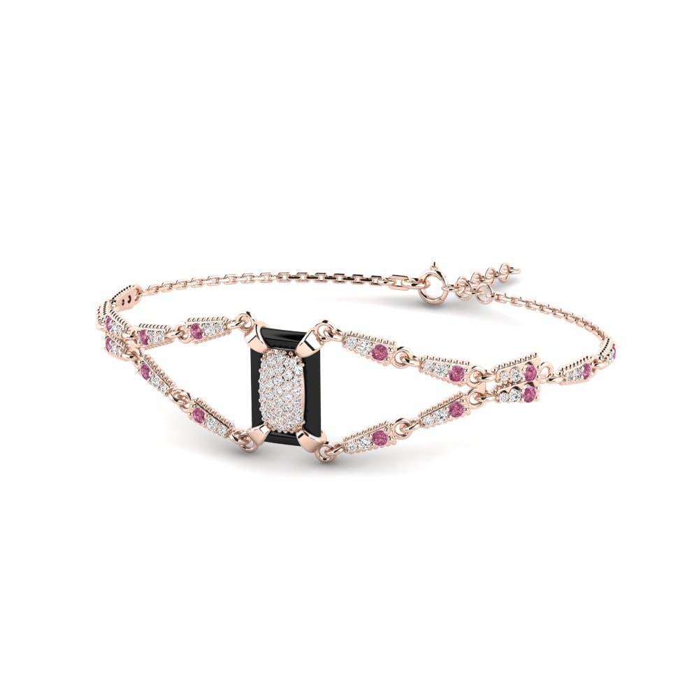 14K Rose Gold Rhodolite Garnet Bracelet Gadise