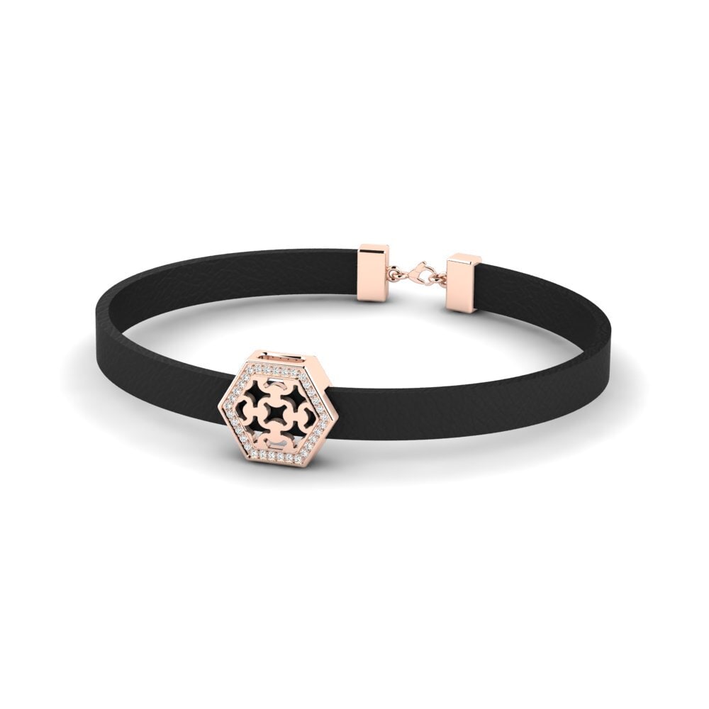 9K Rose Gold Moissanite Men's Bracelet Gage