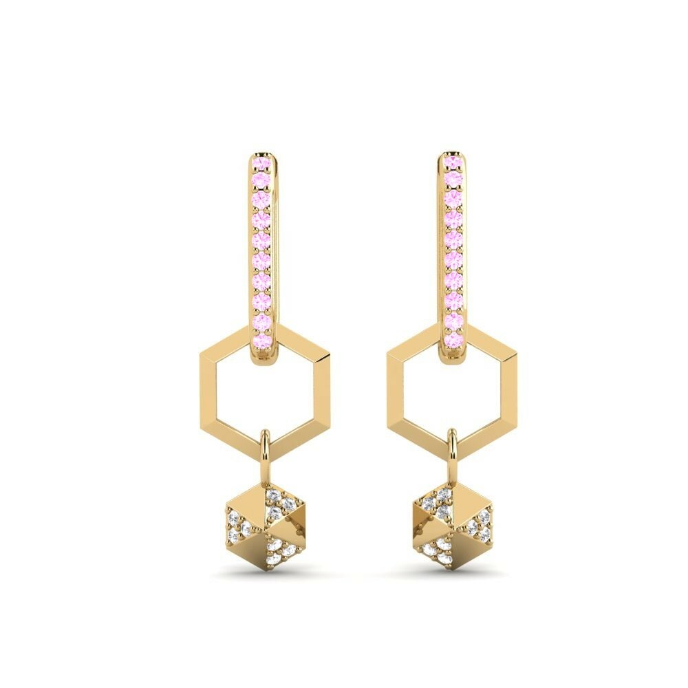 Saphir Rose Boucle d'oreille femme Galatoomi