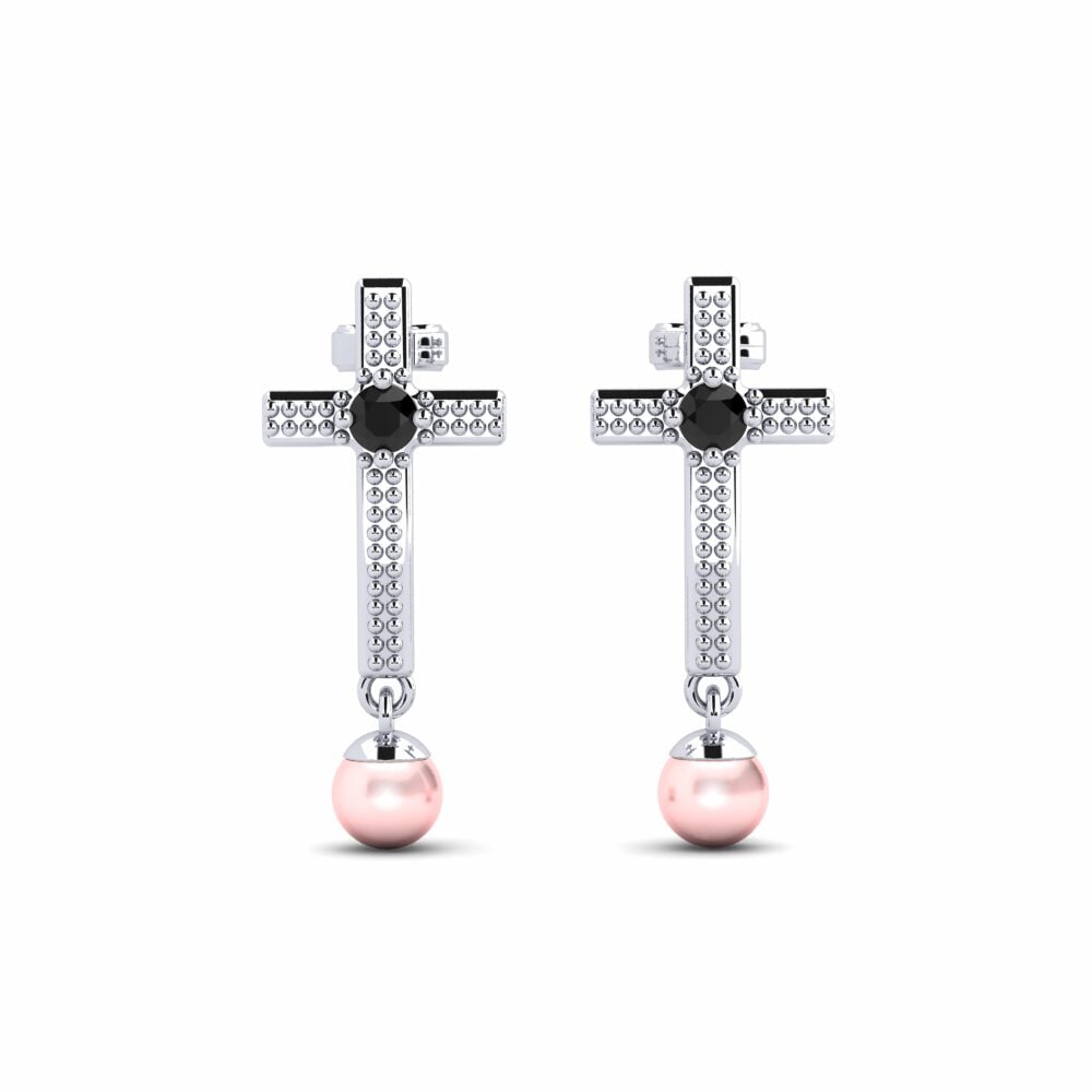 Diamant Noir Boucle d'oreille femme Galba