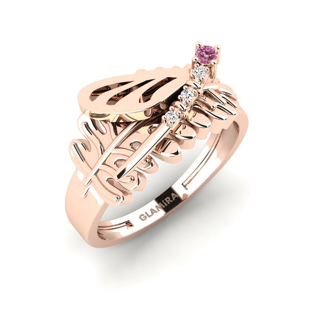 14k Rose Gold Rhodolite Garnet Ring Galion