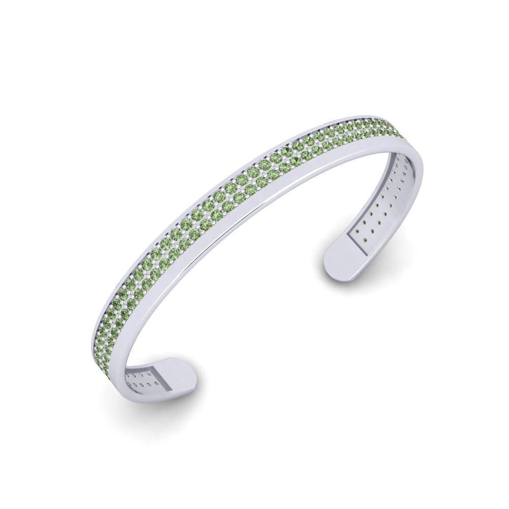 950 Palladium Green Diamond Men's Bracelet Gallade
