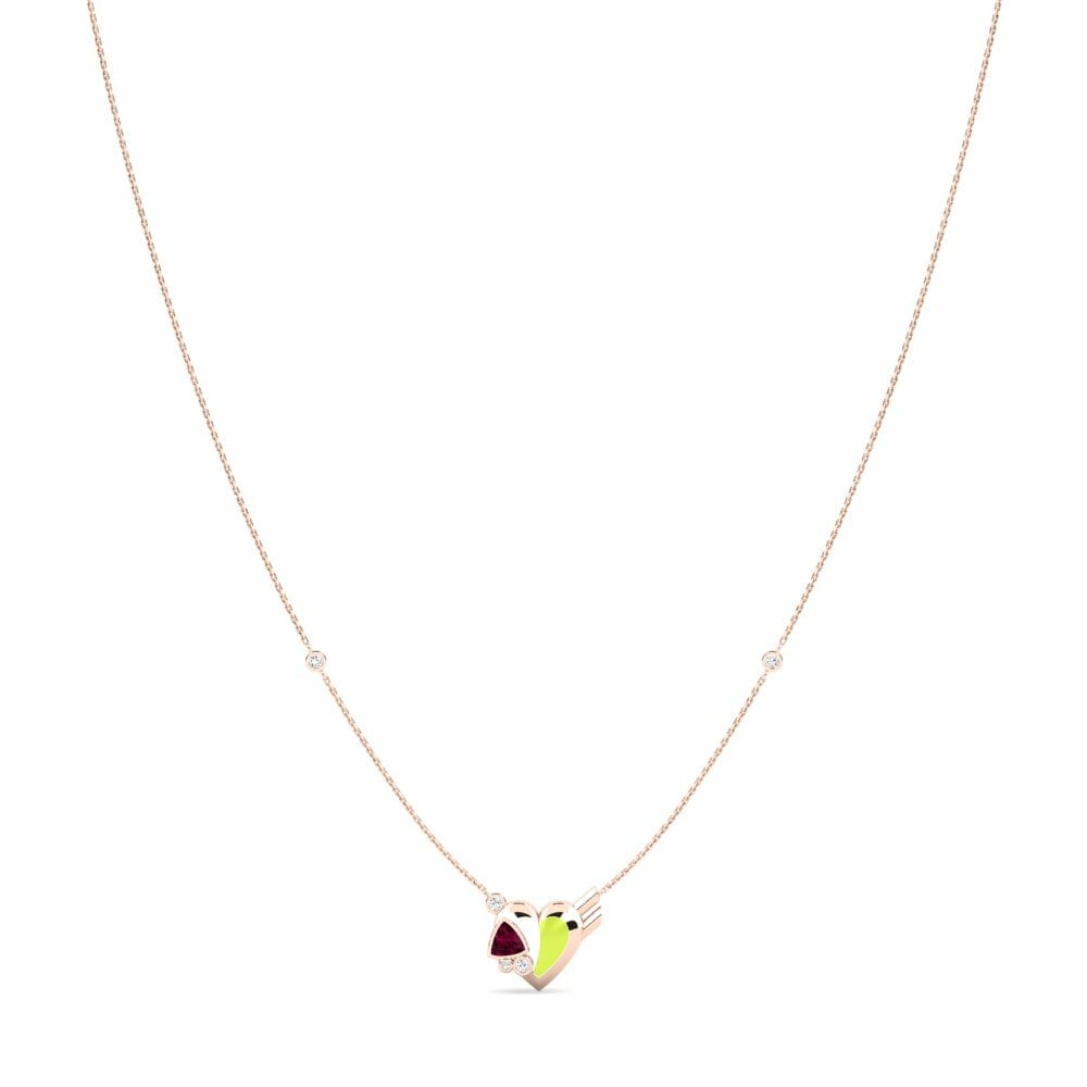 Vàng Hồng 9K Đá Rhodolite Dây chuyền nữ Gallantry
