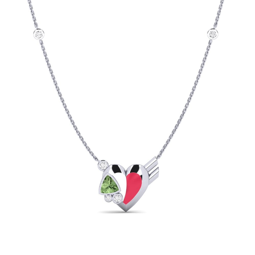 Paladio 950 Zafiro Verde Collar de Mujer Gallantry