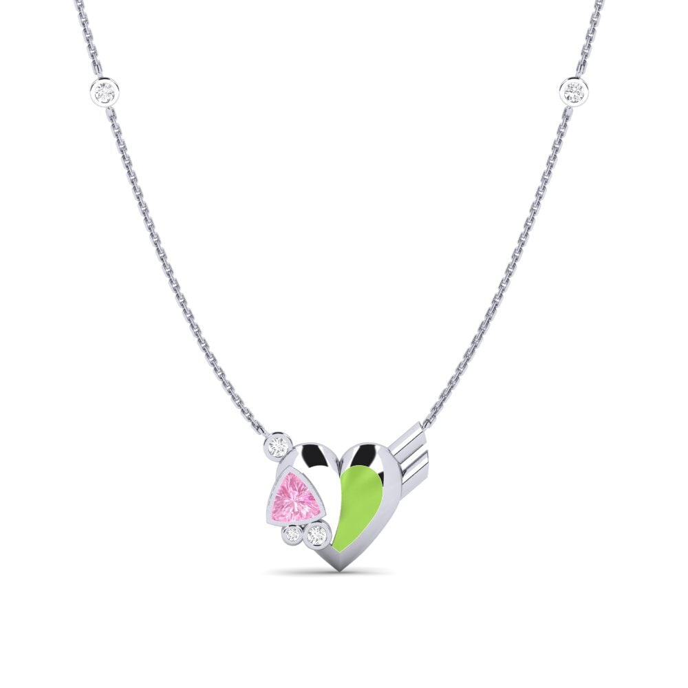 9k Oro Blanco Collar de Mujer Gallantry