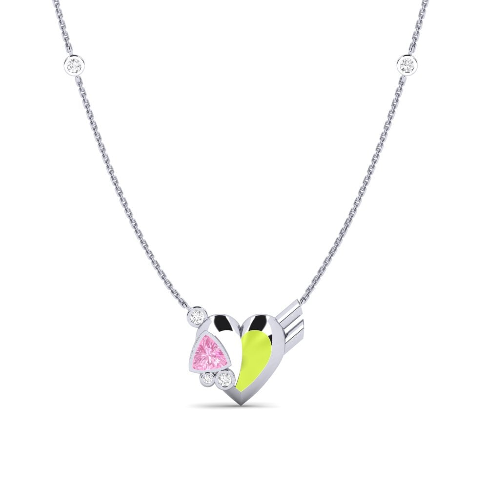 9k Oro Blanco Collar de Mujer Gallantry