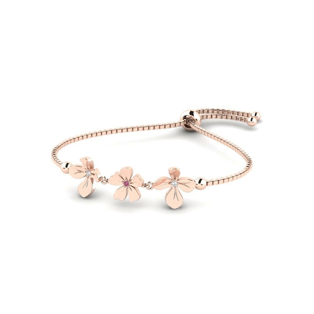 14k Rose Gold Rhodolite Garnet Women's Bracelet Gallodoro