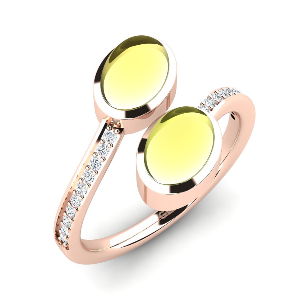 Cabochon Zitronentopas Ring Gallya