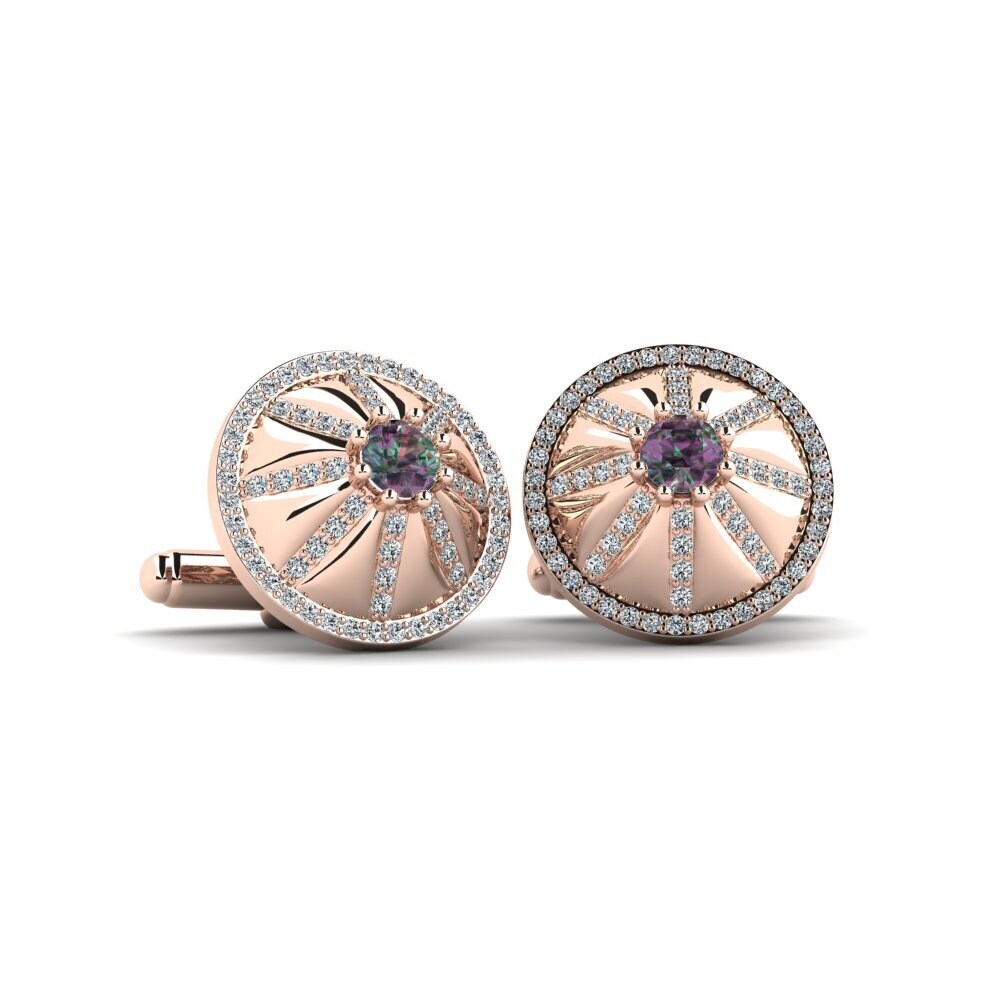 14ct Rose Gold Mystic Topaz Cufflink Gamal