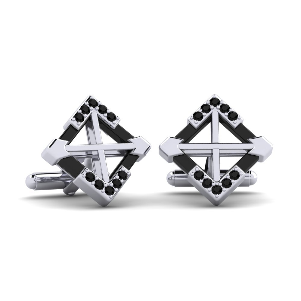 950 Palladium Black Diamond Cufflink Gamino