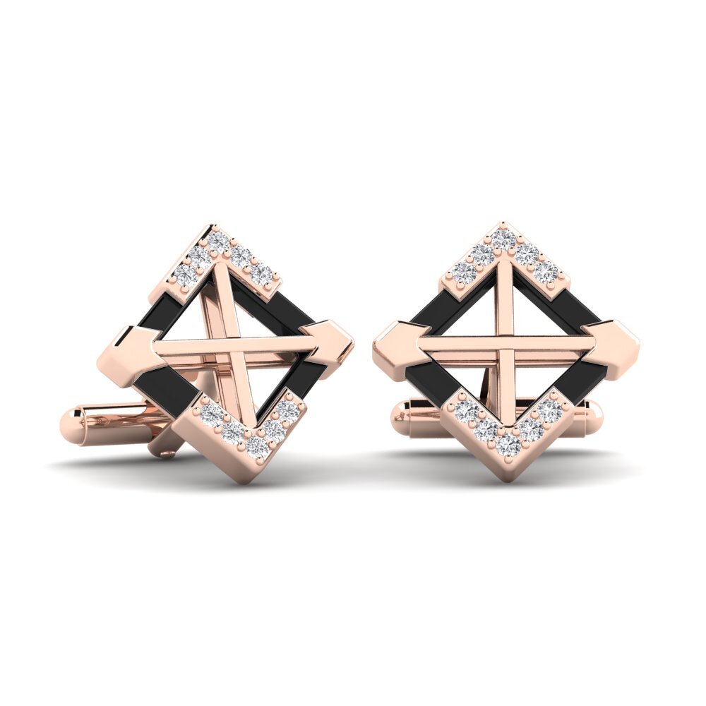 9k Oro Rosa Diamante Gemelo Gamino