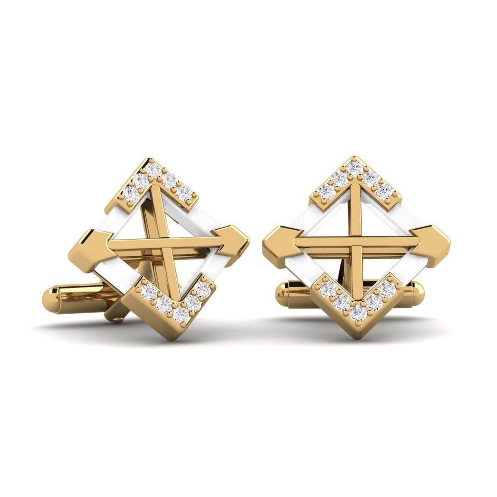 White sapphire Cufflink Gamino