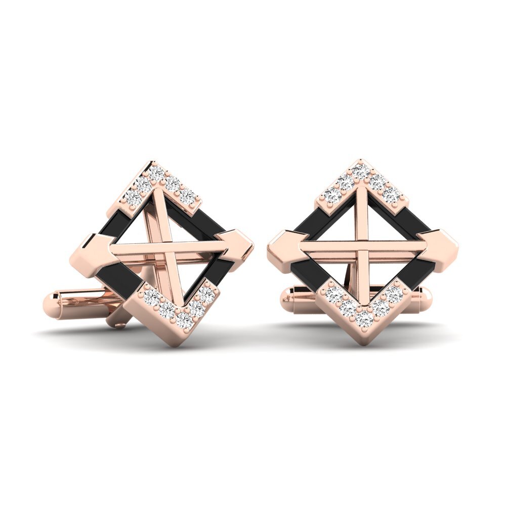 9k Oro Rosa Moissanita Gemelo Gamino