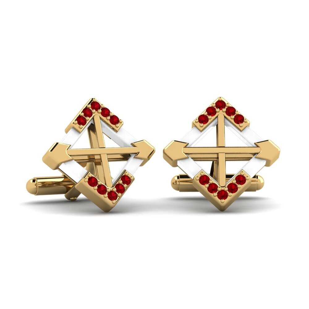 Red Zirconia Cufflink Gamino