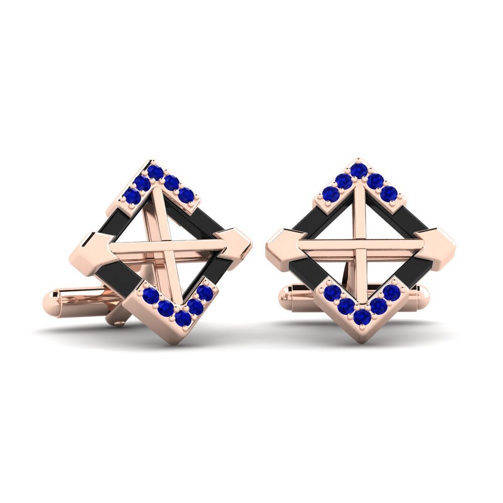 9k Oro Rosa Zafiro Gemelo Gamino